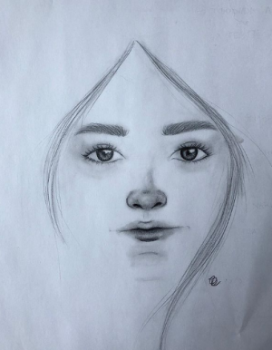 Aprenda a desenhar um retrato feminino frontal